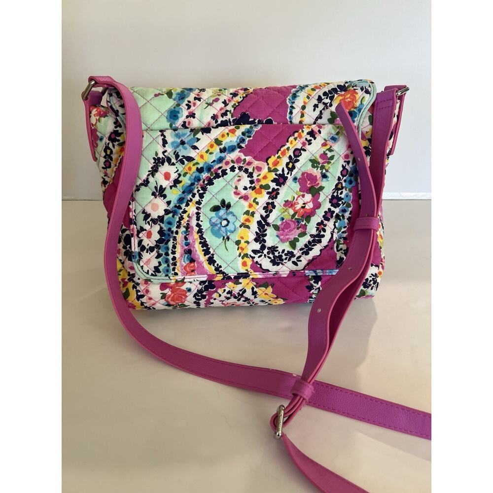 NWT Vera Bradley Carson Crossbody Bag Wildflower Paisley Flap Purse Floral - Picture 7 of 13